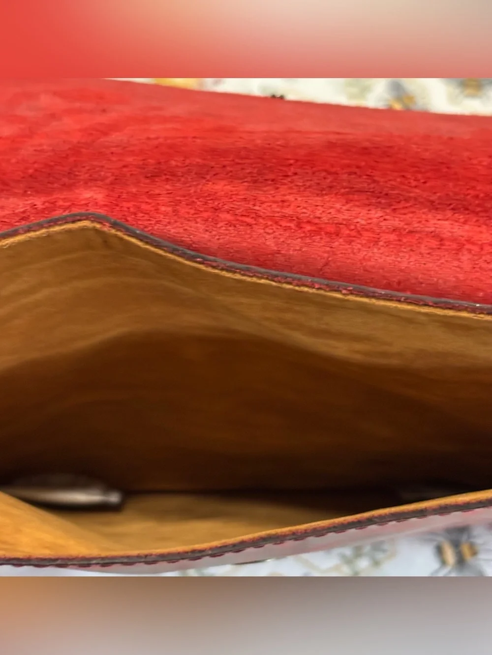 NWT Red Leather Envelope Sleeve Clutch for Women